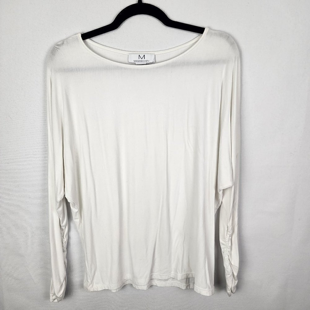 Magaschoni Dolman Scrunch Sleeve Top M